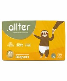 Allter Organic Bamboo Diapers Large Size - 96 Pieces