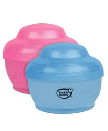 Buddsbuddy Popo Powder Puff with Storage Case Pack of 2 - Pink Blue