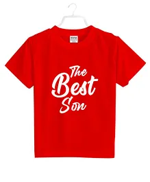 BRATMA Half Sleeves The Best Son Print Tee - Red