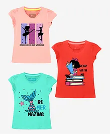Naughty Ninos Short Sleeves Mermaid Printed Set Of 3 T-Shirt - Multi