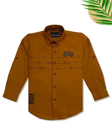 Charchit Full Sleeves Ride Print Shirt - Yellow