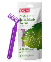 Sirona Aloe Boost Twin Blade Disposable Hair Removal Body Razor - 1 Unit