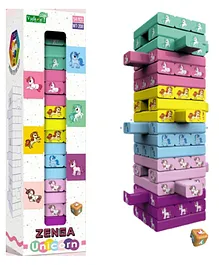 Yamama Unicorn Color Wooden with Dices Multicolor - 54 Pieces