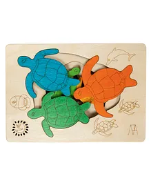 Ekoplay Hawksbill Turtle Wooden Board Puzzle Multicolor - 6 Pieces