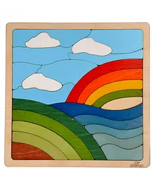 Ekoplay Rainbow Puzzle Wooden Board Puzzle Multicolor - 25 Pieces
