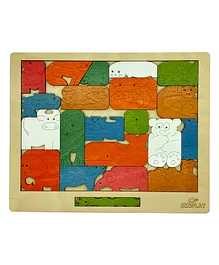 Ekoplay Brain Teaser Animals Fun Wooden Puzzle Multicolor - 21 Pieces