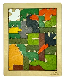 Ekoplay Brain Teaser Hornbill Fun Wooden Puzzle Multicolor - 26 Pieces
