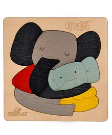 Ekoplay Elephant Wooden Puzzle Multicolor - 9 Pieces