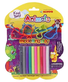 Kores Kool Clay With Theme Based Moulds Multicolor - 100 gm