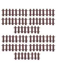 Chocozone Garden Miniature Fence Landscape Decoration Brown - 12 Pieces