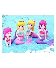 Chocozone Mermaid Miniature Garden Decor Set Multicolor - 4 Pieces