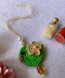 This And That By Vedika Handmade Crochet Bird Girl Rakhi - Green