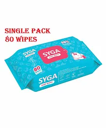 Syga Wet Wipes without Lid - 80 Wipes (Pack of 1)