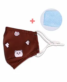 Nohoo Re Usable Face Mask with Set of 3 Filters - Maroon