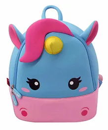 Nohoo Unicorn Shaped Soft Toy Bag Blue Pink - 11 Inches