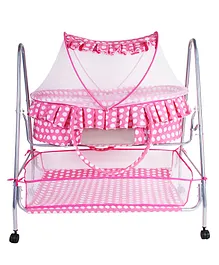 Kiddery Clio Cradle With Wheels - Pink