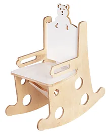 Kiddery Wooden Baloo Rocking Chair - White Brown