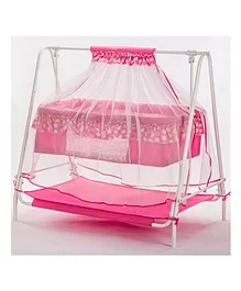 Kiddery Ares Cradle With Swing Lock  - Pink