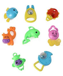 Bliss Kids Animal Shaped Rattles Pack of 8 - Multicolor
