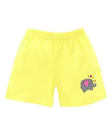 BRATMA Elephant Printed Shorts - Lemon Yellow