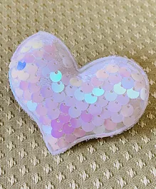 Flying Lollipop Heart Shaped Sequin Party  Hair Clip - White