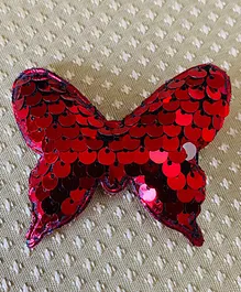 Flying Lollipop Sequin Butterfly Party Hair Clip - Red