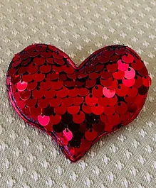 Flying Lollipop Heart Shaped Sequin Party  Hair Clip - Red