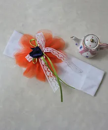 Flying Lollipop Flower Design Headband - White Orange