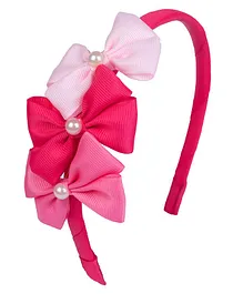 Ribbon candy Triple Bow Hair Band - Pink