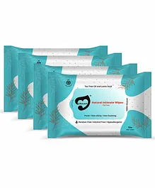 Oraah Natural Intimate Hygiene Wipes Pack of 4 - 10 Wipes Each
