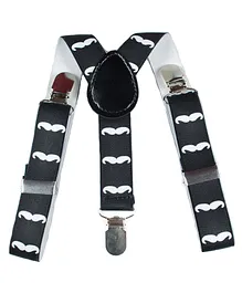 Kidofash Moustache Printed Suspender - Black