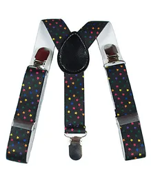 Kidofash Star Printed Suspender - Black