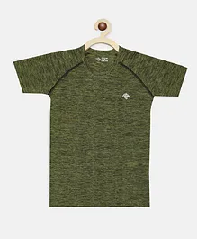 Chimprala Half Sleeves Solid Tee - Dark Green