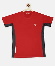 Chimprala Half Sleeves Solid Tee - Red