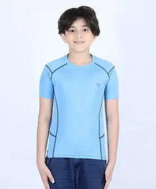 Chimprala Half Sleeves Solid Tee - Blue