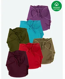 Nino Bambino 100% Organic Cotton Pack Of 6 Solid Assorted Reusable Diaper Cloth -  Assorted