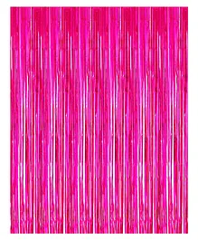 Khurana Decorative Chrome Metallic Fringe Foil Curtain - Pink 