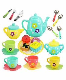 DHAWANI Pretend Play Tea Party Set Role Playset Kitchen Toys Teapot Gift Set Multicolour-  22 Pieces
