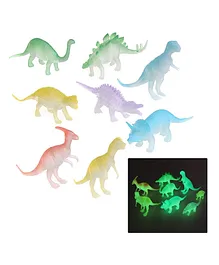 Muren Glow In Dark Dinosaur Animal Set Of 8 - Multicolor