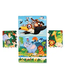 Yash Toys Animal Cartoon Jigsaw Puzzle Set of 3 - 40  Pieces Each