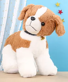 Stuffysoft  Puppy Soft Toy Black White - Length 28 cm