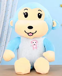 Stuffysoft Monkey Soft Toy Blue White - Height 38 cm