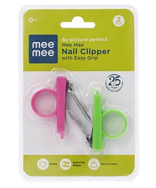 Mee Mee Baby Nail Clipper With Holder Green & Pink  - Pack of 2 