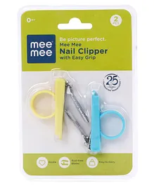 Mee Mee Baby Nail Clipper With Holder Blue & Yellow - Pack of 2 
