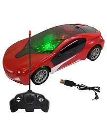 NHR Remote Controlled Car with Lights and USB Cable - Red 