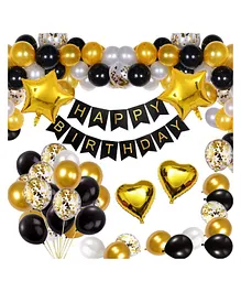 Party Propz Happy Birthday Decoration Combo Multicolour - Pack Of 50
