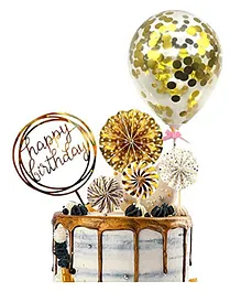 Party Propz Birthday Cake Topper Multicolor - Pack Of 6