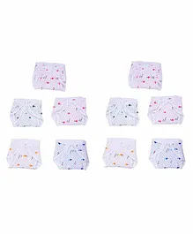Chirsh Single Layer Cotton Nappies Pack of 10 - Multicolour