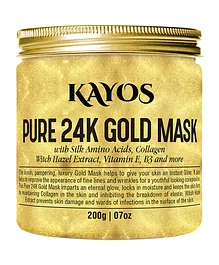 Kayos 24k Gold Face Mask with Collagen Silk Amino Acids & Vitamin E - 200 gm
