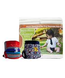 Bdiapers Baby Starter Kit Hybrid Cloth Diaper Waterpoof Pouch Disposable Nappy Pads Large - 30 Pieces